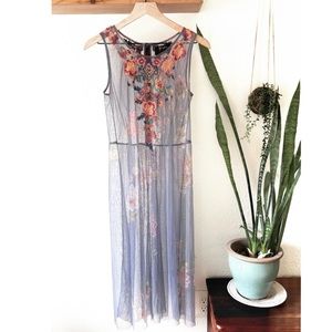 Johnny Was x Biya sheer embroidered dress